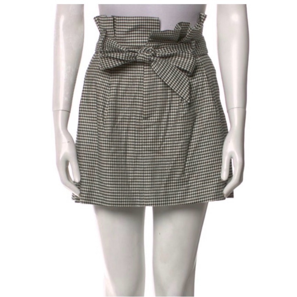 Alice & Olivia Mini Skirt with Tie Waist - Black & White